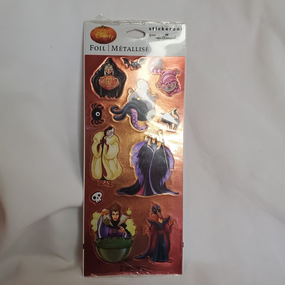 Stickeroni by Hallmark/Disney~ Halloween~ Foil Stickers Villians